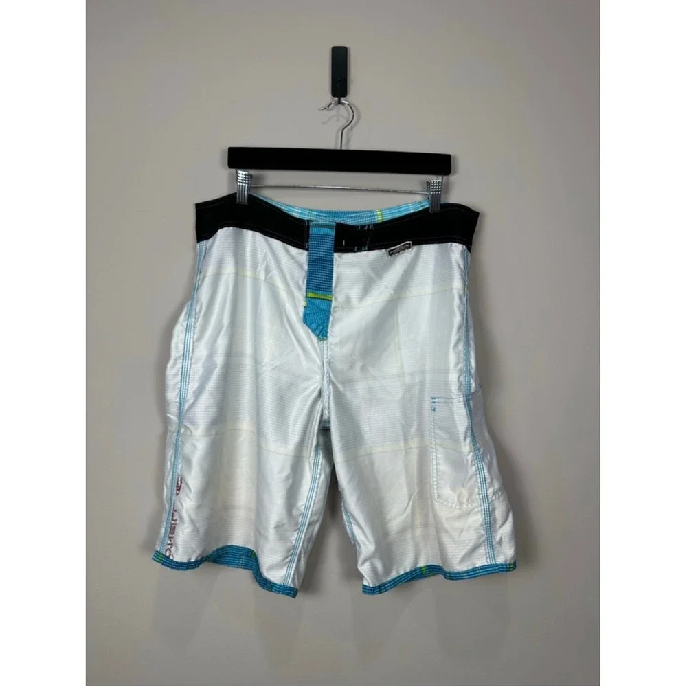 Men's O'Neill Blue Plaid Board Shorts Size‎ 38
